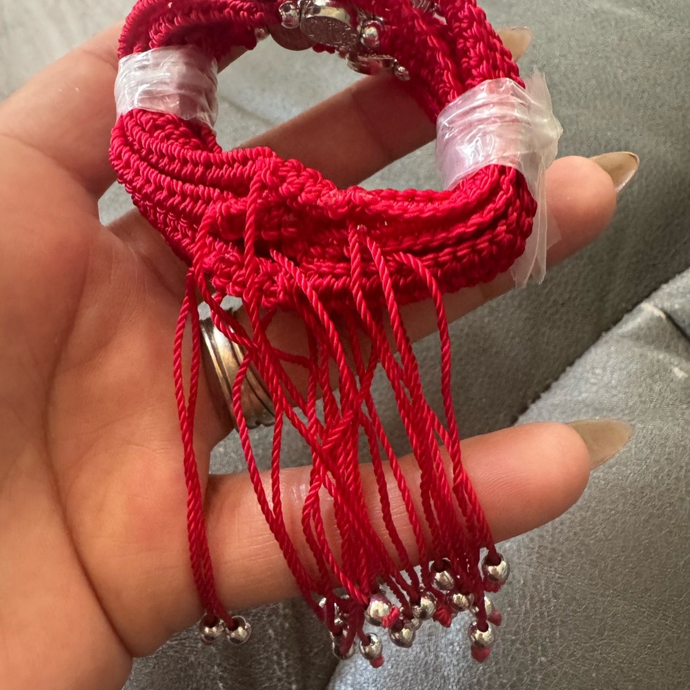 Elegant Red Braided Bracelet